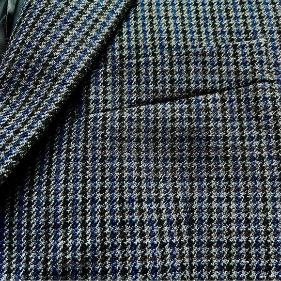 Beautiful Lauren Men's Wool Sport Coat Blue/Black Houndstooth size 40L - Picture 1 of 10